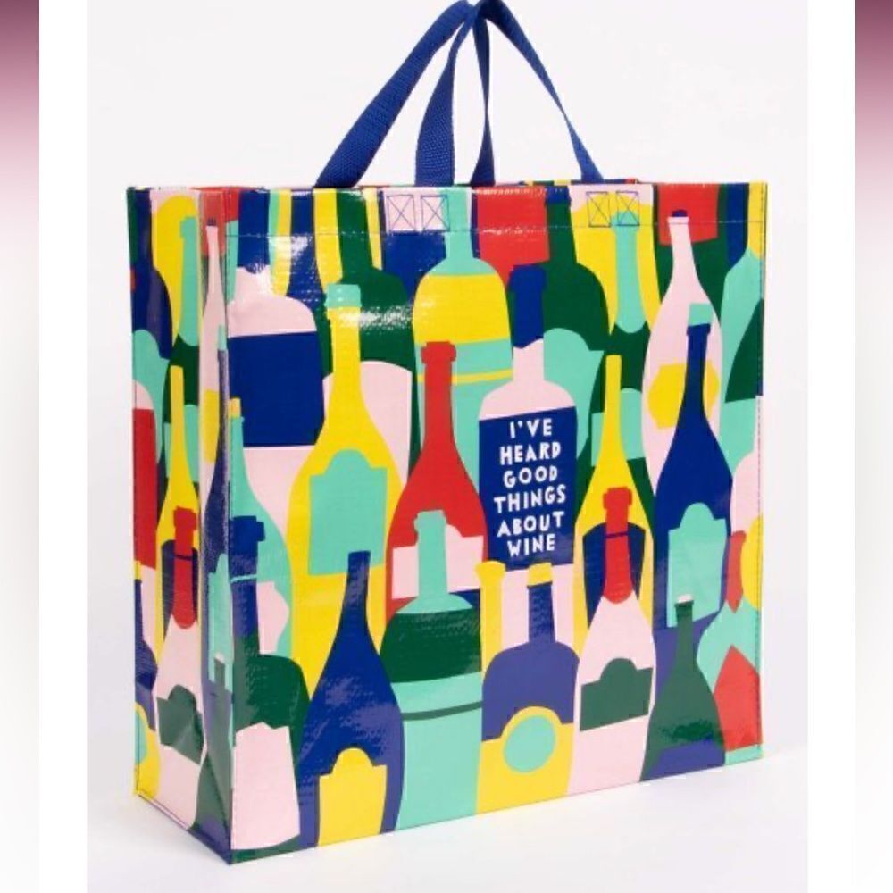Blue Q Recycled Plastic Large Shopper Tote - Wine Lover